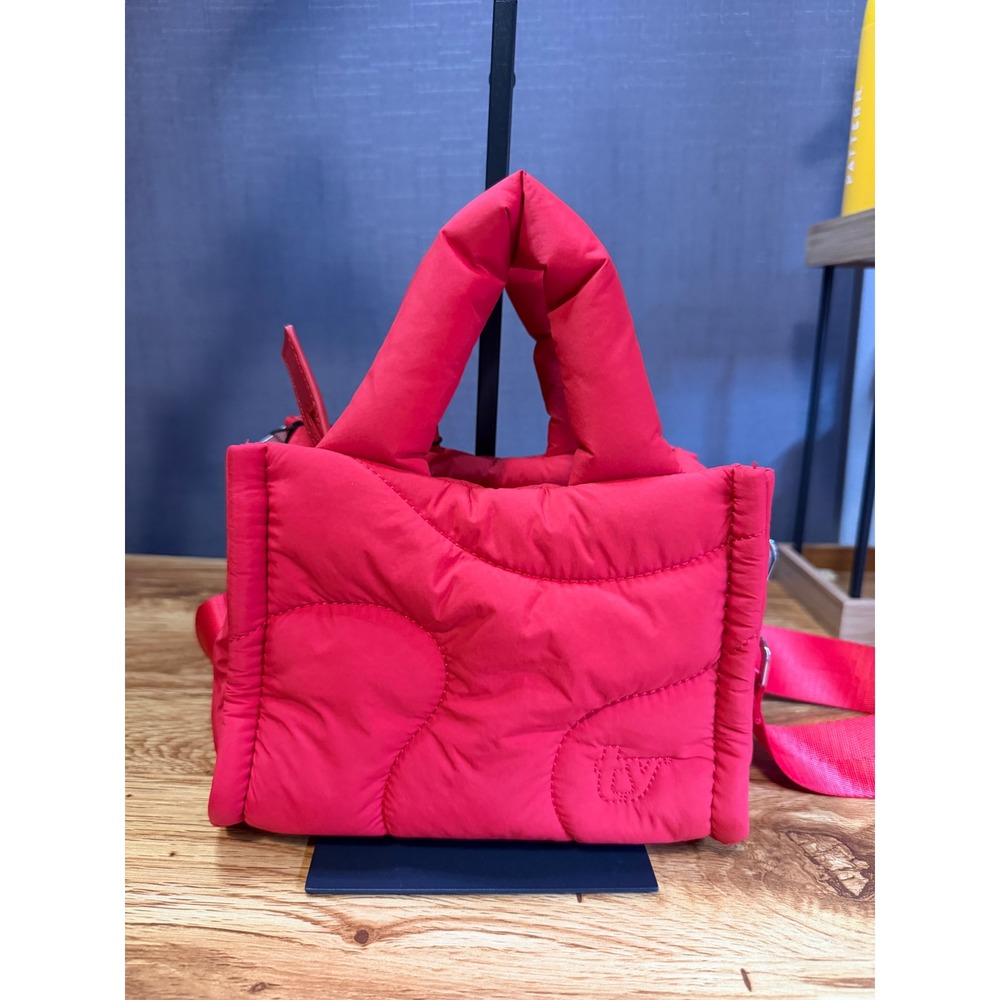 Thirty Years Puffy Quilted Mini Tote Bag Red Nylon Crossbody NWTS